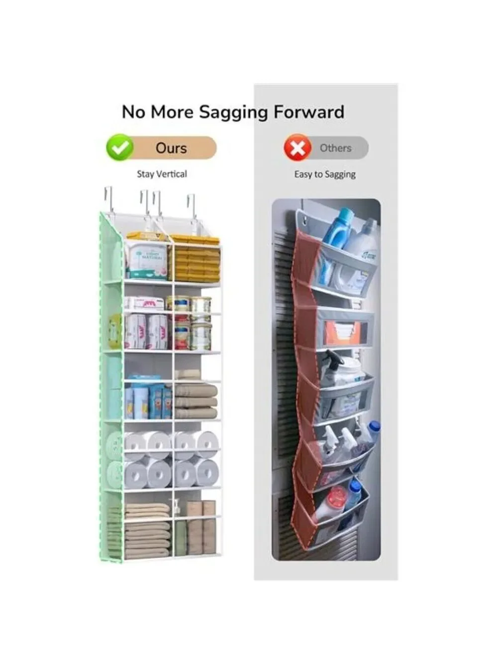 Clear Over The Door Organizer 5 Shelf Hanging Storage for Closet Pantry Room